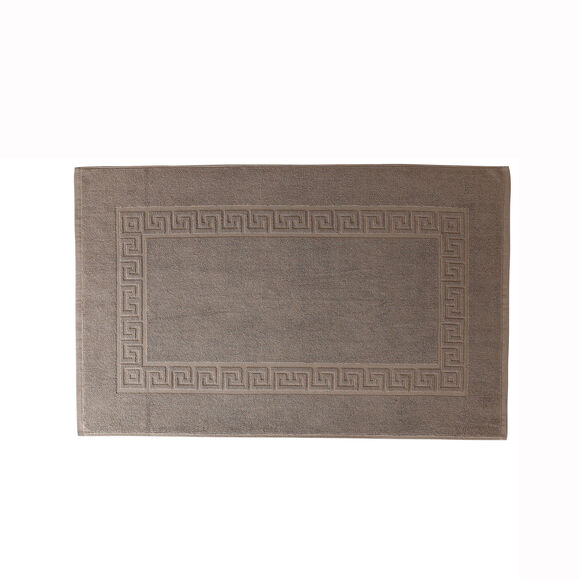 Tapis de bain éponge liteau motif frise grecque (taupe) Tapis de bain éponge liteau motif frise grecque (taupe)